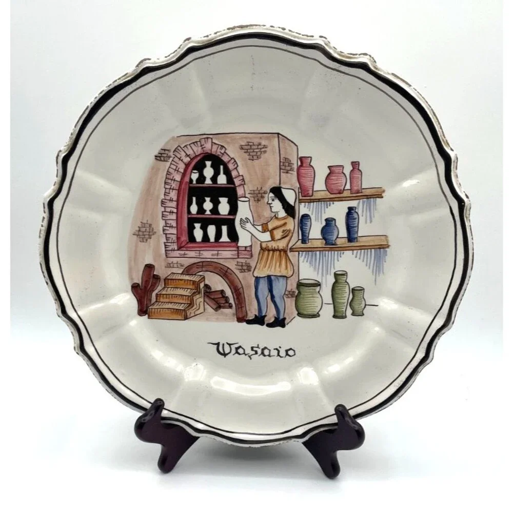 THE POTTER Italian Hand Painted Ceramic Wall Plate 12